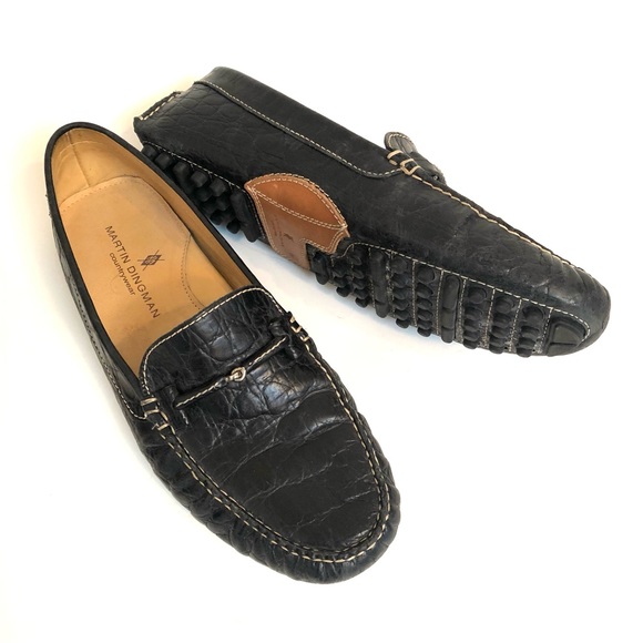 Martin Dingman Other - MARTIN DINGMAN Countrywear WALLACE Black Croc Driving Loafer Shoes